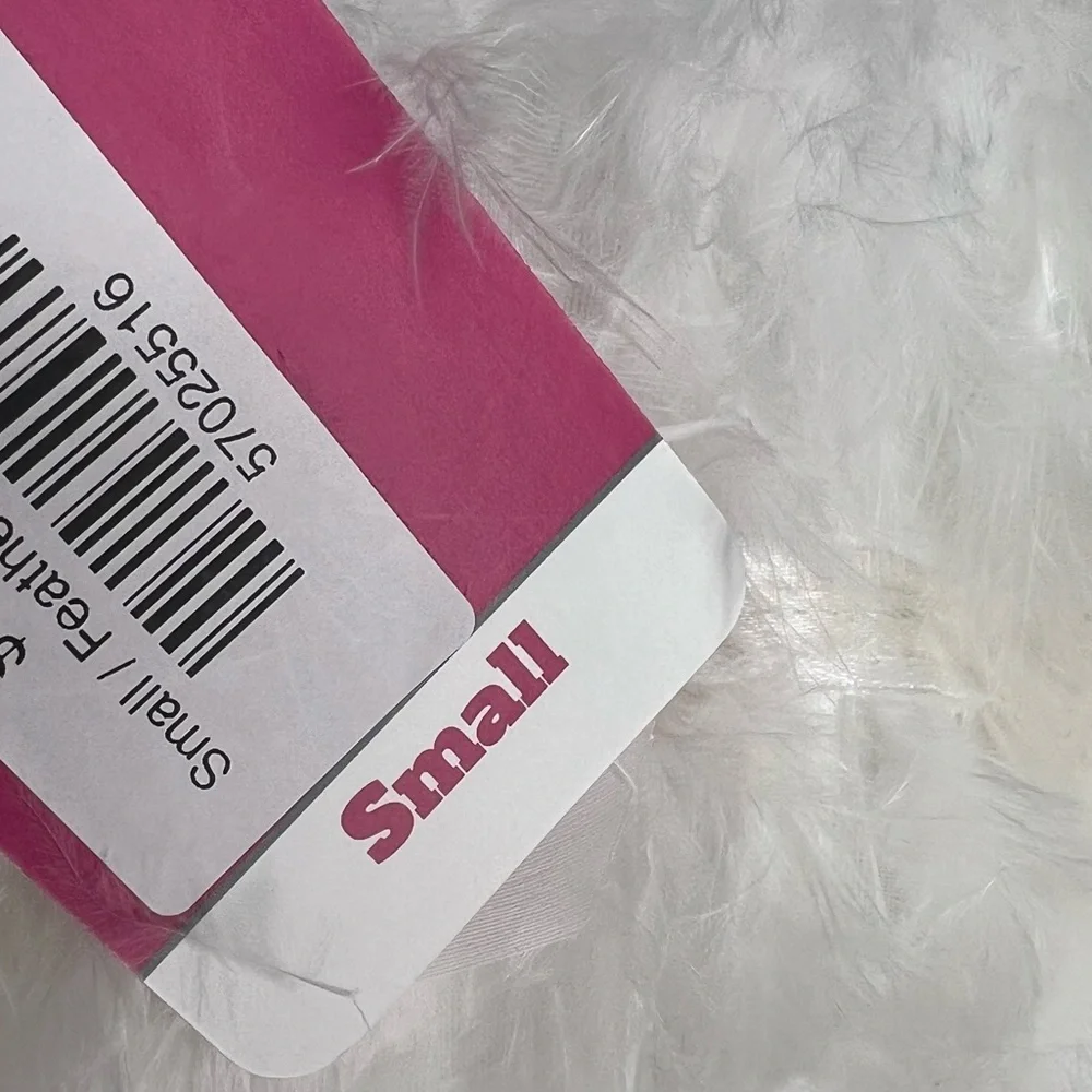 White Feathered Mini Skirt, Size: Small